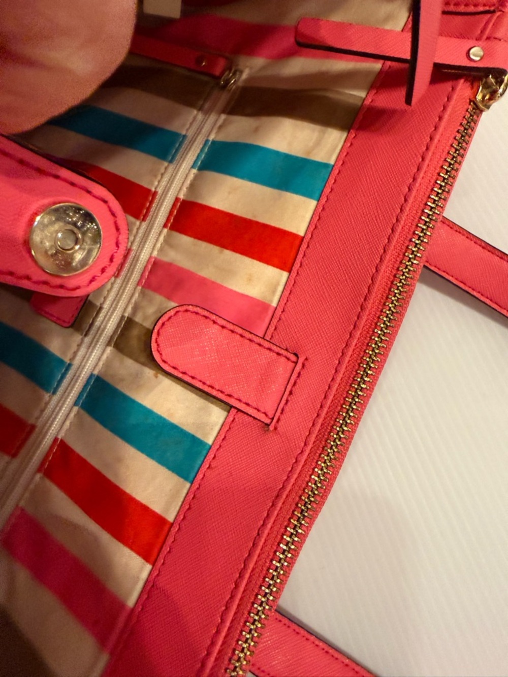 Kate Spade Raspberry Leather Tote Handbag - Picture 11 of 16